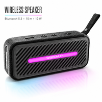 Tragbarer V5.3 10W Kabelloser Musik-Lautsprecher mit Ultra-Tiefbass, Wiederaufladbar, USB-Ladefunktion, Plastikgehäuse, Eingebautes Mikrofon