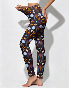 Leggings de Yoga Mágicos <span class=keywords><strong>para</strong></span> Mujer, Pantalones de Fitness Elásticos con Estampado Divertido de Bufanda y Gafas, Ropa Deportiva - Product Image 2