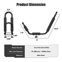 Support de toit universel robuste en J pliable pour kayak, canoë, planche de surf, SUP, paddleboard, SUV, camionnette, fourgonnette