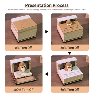 Harry Potter mundo mágico búho 3D modelo miniatura personalizado papel tallado Animal figura mano arrancar <span class=keywords><strong>calendario</strong></span> 3D con luz Led - Product Image 4