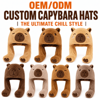 Chapeau en peluche personnalisé Capybara, jouet doux, fabricant OEM ODM, chapeau d'animal en peluche personnalisé avec longues bras, haute qualité, vente en gros