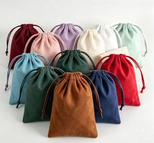 Custom Logo Flannel Velvet Drawstring Recyclable <b>Gift</b> <b>Bag</b> Christmas <b>Wedding</b> Party Candy Packaging Favor Pouch Jewellry Packaging - Product Image 4