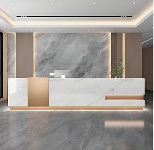 Mostrador de Recepción Creativo Personalizado de Plástico Reforzado con Fibra de Vidrio B036, Ecológico, Resistente a la Intemperie, Moderno, para Hotel, Escuela, Empresa - Product Image 5