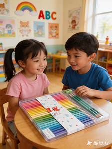 Ensemble de papeterie certifié EN71 ASTM de 28 pièces pour artistes et étudiants avec crayons de couleur macaron en plastique et <span class=keywords><strong>crayon</strong></span> avec taille-<span class=keywords><strong>crayon</strong></span> - Product Image 4