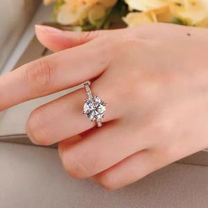 Bague en or 18 carats de haute qualité avec diamant moissanite de 4 carats à coupe ovale excellente, bague pour femme pour fiançailles/mariage - Product Image 6