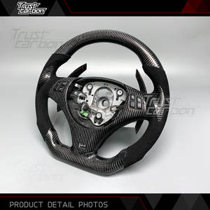 Volante de Fibra de Carbono Forjado Personalizado para <span class=keywords><strong>BMW</strong></span> Serie 3 E90 E91 <span class=keywords><strong>E92</strong></span> X3 M3 330i <span class=keywords><strong>330d</strong></span> Coupé 335i Coupé 318i 2003-2012 - Product Image 3