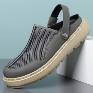 Zuecos para Hombre, Transpirables, de Malla, para Verano, Playa, Color Gris y Negro, Reversibles, con Cierre en el Tobillo, Tallas para Adultos 38, 39, 40, 41, 42, 43, 44 - Product Image 4