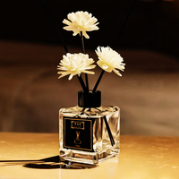 Diffuseur de parfum d'intérieur 50 ml en verre avec fleurs séchées, écologique et durable, pour la maison et les véhicules