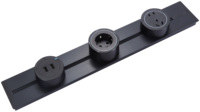 Barre d'alimentation murale modulaire amovible Jiaxin à 6 prises et 2 ports en aluminium noir pour cuisine
