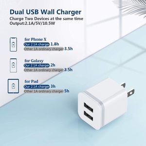 อะแดปเตอร์ชาร์จคุณภาพสูง หัวปลั๊กแบบ US อะแดปเตอร์ชาร์จ USB, 2.1A 5V พอร์ต USB <span class=keywords><strong>ค</strong></span>ู่ ชาร์จเร็วพิเศษ อะแดปเตอร์จ่ายไฟ USB <span class=keywords><strong>ส</strong></span>ำหรับโทรศัพท์ - Product Image 3