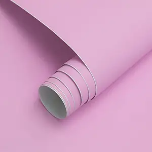 PVC 순수한 색깔 평야 짜임새 자동 접착 벽 종이 방수 훈장 아이 방 거실을 위한 껍질과 지팡이 벽지