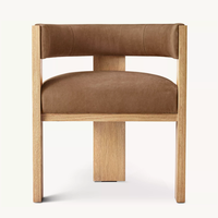 Chaises en bois de haute qualité pour la maison, meubles avec siège en cuir, fauteuil de salle à manger