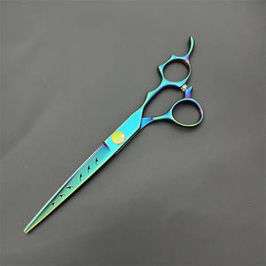 Tijeras de peluquería para mascotas K7 de 7 pulgadas, hoja recta de acero inoxidable para cortar el pelo de perros, tijeras de belleza premium - Product Image 5