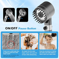 Pommeau de Douche Supermarché en Promotion avec Arrêt d'Eau à Bouton Unique, Réglage de Pression et Filtration, Robinet de Salle de Bain