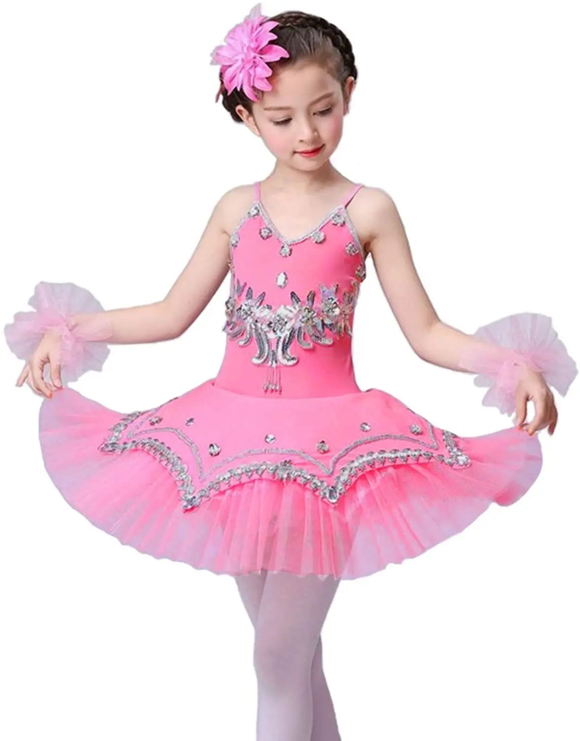 disfraz de baile tutú de princesa linda princesa de fantasía esponjosa ropa de danza de ballet Almabner Falda de tutú para niñas falda de ballet con lentejuelas para niños 