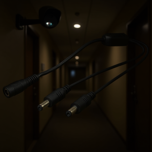 2 Way Power Splitter <b>Cable</b> 2.1mm DC Jack Connector For Surveillance <b>Cameras</b> - Product Image 3