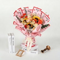 Kertas Kado Bunga PE Parchment Berkualitas Tinggi Model Terbaru 58x58cm Hari Ibu Hari Valentine Tahan Air