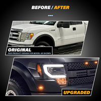 Feux avant LED F150 Lariat SVT pour Ford F-150 P415 2009-2014, montage C-Clamp, DRL Bi-LED, mise à niveau Plug-n-Play