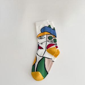 Chaussettes à motif artistique pour hommes et femmes, chaussettes à motif abstrait créatif, mode décontractée, streetwear, chaussettes <span class=keywords><strong>de</strong></span> sport respirantes et extensibles - Product Image 6