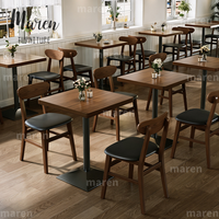 Banc en bois rétro pour bar, canapé de café, restaurant occidental, ensemble complet de chaises et tables à manger en bois sur mesure