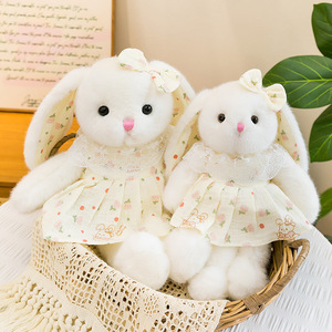 Peluche Lapin de Pâques en Robe Florale, Compagnon de Sommeil Doux, Cadeau d'Anniversaire Personnalisé pour Filles - Product Image 4