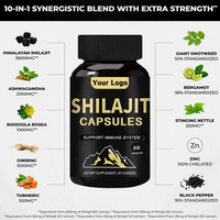 Extrait de Shilajit Pur de l'Himalaya en Capsules 10000 mg pour Hommes – Marque Blanche, Vente en Gros, Complément Alimentaire Naturel Brut de Chine