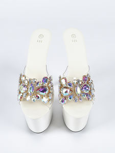 Nuovi sandali Sexy Sexy da donna <span class=keywords><strong>con</strong></span> <span class=keywords><strong>tacco</strong></span> altissimo nuova piattaforma impermeabile trasparente girasole modello passerella tacchi a spillo di <span class=keywords><strong>marca</strong></span> <span class=keywords><strong>scarpe</strong></span> - Product Image 2