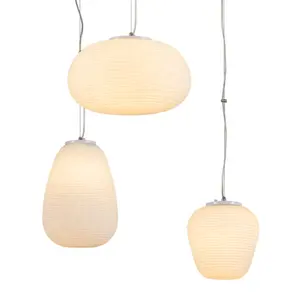 现代北欧磨砂白色玻璃悬挂灯室内 E27 灯泡意大利设计吊灯适合家庭