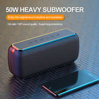 IPX5 Speaker nirkabel portabel, 50W daya tinggi TWS 3D baterai 5200mAh waktu putar lebih lama tahan air luar ruangan Speaker portabel