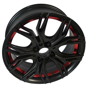 <span class=keywords><strong>Cerchi</strong></span> in Lega Auto <span class=keywords><strong>Neri</strong></span> Opachi con Cerchio Interno Rosso 17*7.5 Pollici PCD 4/5/8-100-114.3 ET 25-40 Mozzi Ruota - Product Image 2
