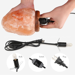 Lampe au sel de l'Himalaya 2-3Kg sculptée à la main en forme naturelle Style Fengshui Ange Style décoratif avec ampoule interrupteur 15W et cordon - Product Image 5