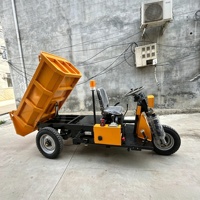 Mini-dumper électrique à trois roues ZY-155, camion benne hydraulique à essieu arrière à insertion directe renforcé pour le transport en tunnel étroit et dans les mines