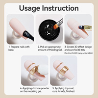 BORN PRETTY-Gel pour ongles semi-solide multifonctionnel sans essuyage, marque privée, gel de moulage sans écoulement pour poudre de chrome, 5ml