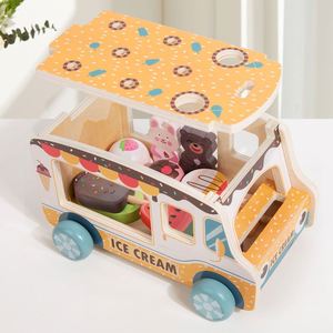 Jouet multifonctionnel, excellents cadeaux, inspiré des aliments, jeu imaginatif, blocs à empiler, camion de crème glacée - Product Image 4