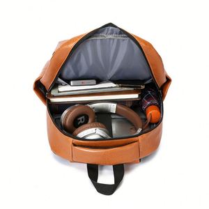 Personalized PU <b>Leather</b> <b>Men</b> Student Outdoor Small Casual Sports Waterproof Mochila Travel Bagpack Back Pack Backbag <b>Backpack</b> Bag - Product Image 5