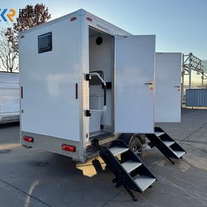 Remorque de toilettes portables, fabrication directe, deux toilettes portables, remorque de toilettes portables de haute qualité, salle de bain mobile pour événements en plein air - Product Image 3