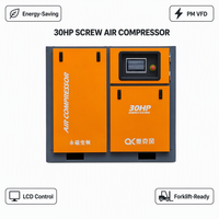 Kompresor Udara Sekrup AOKEF PM VFD Magnet Permanen Frekuensi Variabel 30HP Hemat Energi Industrial Portabel IP54 Model 380V