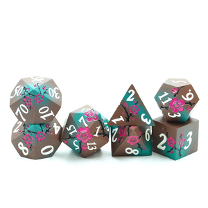 7 pièces fleur dés ensemble avec dégradé coloré mdn RPG jouets portables pour adultes enfants <span class=keywords><strong>TRPG</strong></span> D4 D6 D8 D10 D12 D20 - Product Image 1