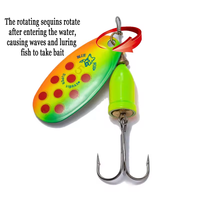 Leurre de Pêche Métallique 1#--6# 5g 6g 8g 10g 16g 19g, Appât Spinner de Haute Qualité, Leurre Dur avec Hameçon Triple, Matériel de Pêche pour Brochet