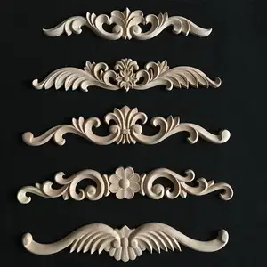 Bedhead decoration wooden flower carvings wood onlays and appliques