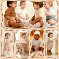 Chaussettes d'hiver antidérapantes en cuir pour bébé et tout-petit avec logo personnalisé, motif ours 3D en peluche épaisse, tricotées, absorbantes et douillettes