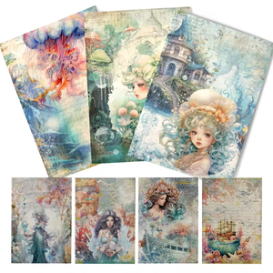 Carte decorative con Scrapbooking retrò Design originale ragazza fiore perla fai da te Vintage Junk Journal craft Design carta - Product Image 2