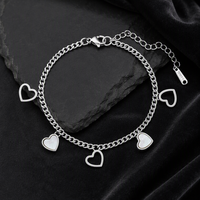 Chaîne de cheville en acier inoxydable 304 couleur or, faite à la main, avec extension à maillons et fermoir mousqueton, pour femme, vente en gros, cadeau