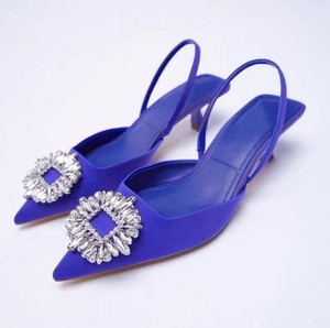 Nouveau style 2024 coloré perceuse cassée sandales à bout pointu pour la fête en gros personnalisation pompes talons hauts femmes - Product Image 3