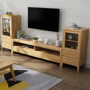 Nordic Style Solid Wood Tv Cabinet Rubberwood Minimalist Modern Living Room Base Cabinet Combination Tv Stand Cf05 - Product Image 2