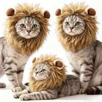 Perruque pour chat de compagnie, modèle lion, avec oreilles de lapin, drôle, en polyester, pour l'hiver, Halloween, cosplay, chapeau mignon pour chat, tendance sur internet
