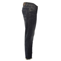 Jean en denim coupe droite slim athlétique délavé style vintage printemps lavable respirant avec logo personnalisé et rivets boutonnés style urbain