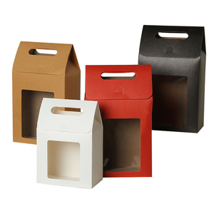 Pastry box with PVC Window Packaging Cookie Boxes Wholesale Candy Paper Gift Box Dessert Foldable Cardboard