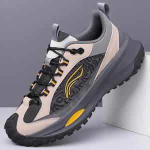 Men Leather Hiking Shoes <b>Round</b> Toe Mesh Lining Rubber Outsole EVA Midsole <b>Cushioned</b> Autumn Outdoor Casual Wear - Product Image 2