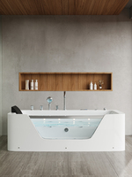 Baignoire autoportante moderne de luxe en acrylique avec spa à remous pour salle de bain, maison, hôtel